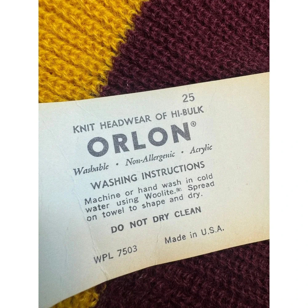 Vintage Washington Redskins Scarf NFL Striped Knit Burgundy‎ Gold Orlon USA NWT
